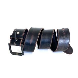 Bill Adler Mens Distressed Leather Belt Size 36 Brown Western Indie Grunge 23171